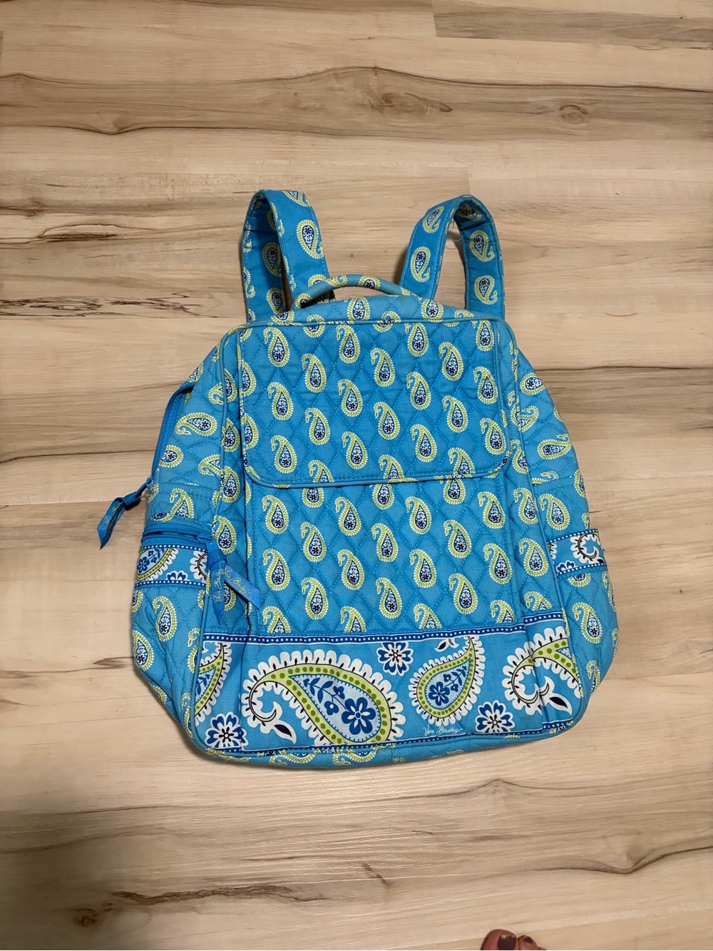 Vera Bradley Turquoise Paisley Quilted Backpack